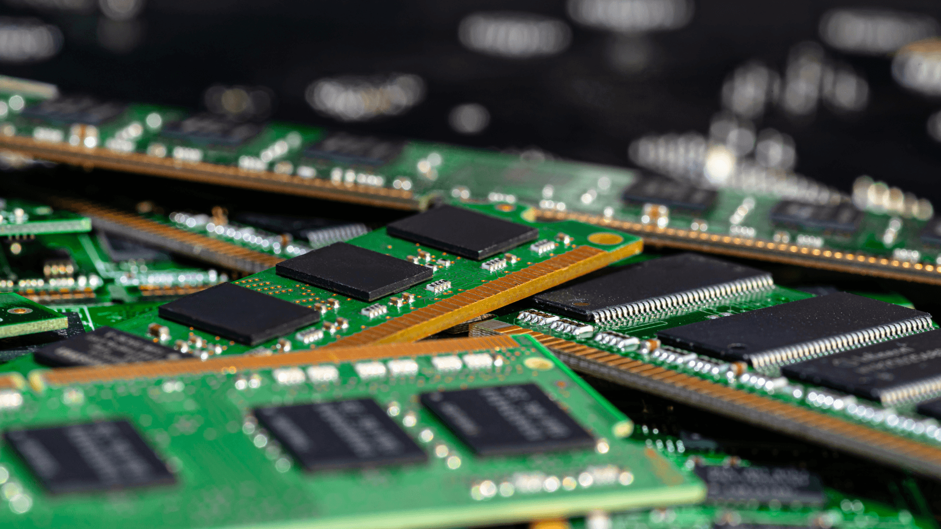 Close up of computer RAM